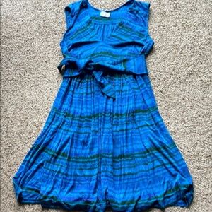 Anthropologie (plenty by Tracy Reese) Blue and Green Striped Dress size L